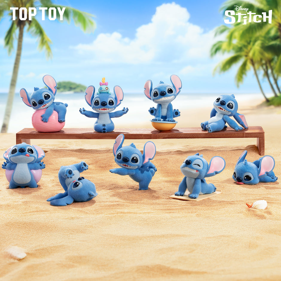 TopToyau | Disney Lilo & Stitch Energy Yoga Series Flocked Figure Blind Box
