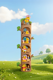 TOP TOY Disney Winnie the Pooh Hundred Acre Wood Tree House Series Blind Box - Mystery Art Toy Figure