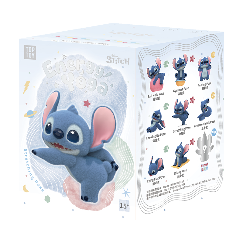 TopToyau | Disney Lilo & Stitch Energy Yoga Series Flocked Figure Blind Box