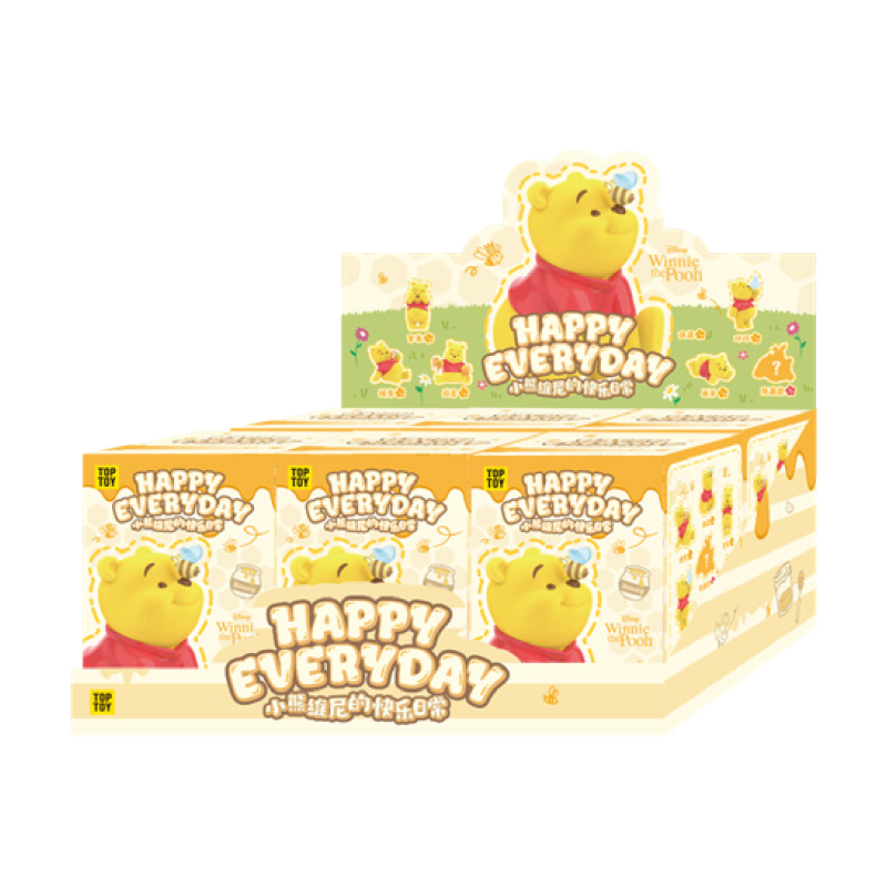 TopToyau | Disney Winnie the Pooh Happy Everyday Series Flocked Figure Blind Box